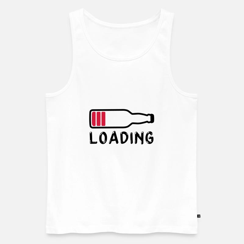 loading beer drink - loading - Men's Premium Organic Tank Top - white