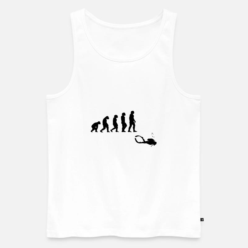 Evolution Tauchen mit Gerät - Männer Premium Bio Tank Top - Weiß