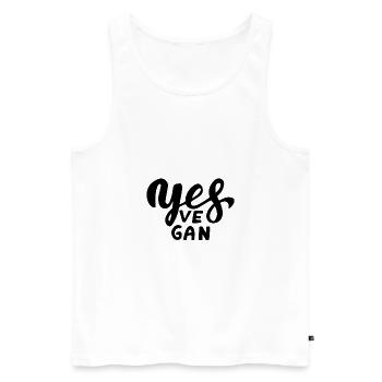 Yes vegan - Men's Premium Organic Tank Top - white - Front - Michal (187cm)