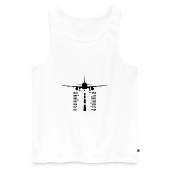 Avion cadeau Pilote Aviation Copilot - Débardeur bio Premium Homme - blanc - Devant - Michal (187cm)