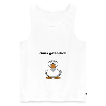 Gans gefährlich Tier Comic Wortspiel Geschenkidee - Männer Premium Bio Tank Top - Weiß - Vorne - Michal (187cm)