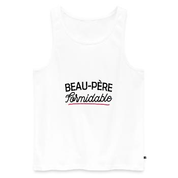 Beau-père formidable - Débardeur bio Premium Homme - blanc - Devant - AI Model Male 178 light (178cm)