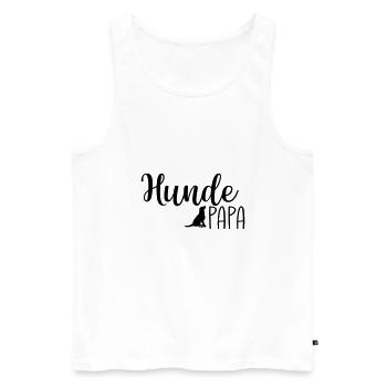 Hundepapa - Männer Premium Bio Tank Top - Weiß - Vorne - Michal (187cm)