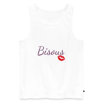 Bisous - Débardeur bio Premium Homme - blanc - Devant - AI Model Male 178 light (178cm)