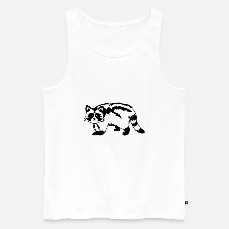 Waschbär Racoon - Männer Premium Bio Tank Top - Weiß