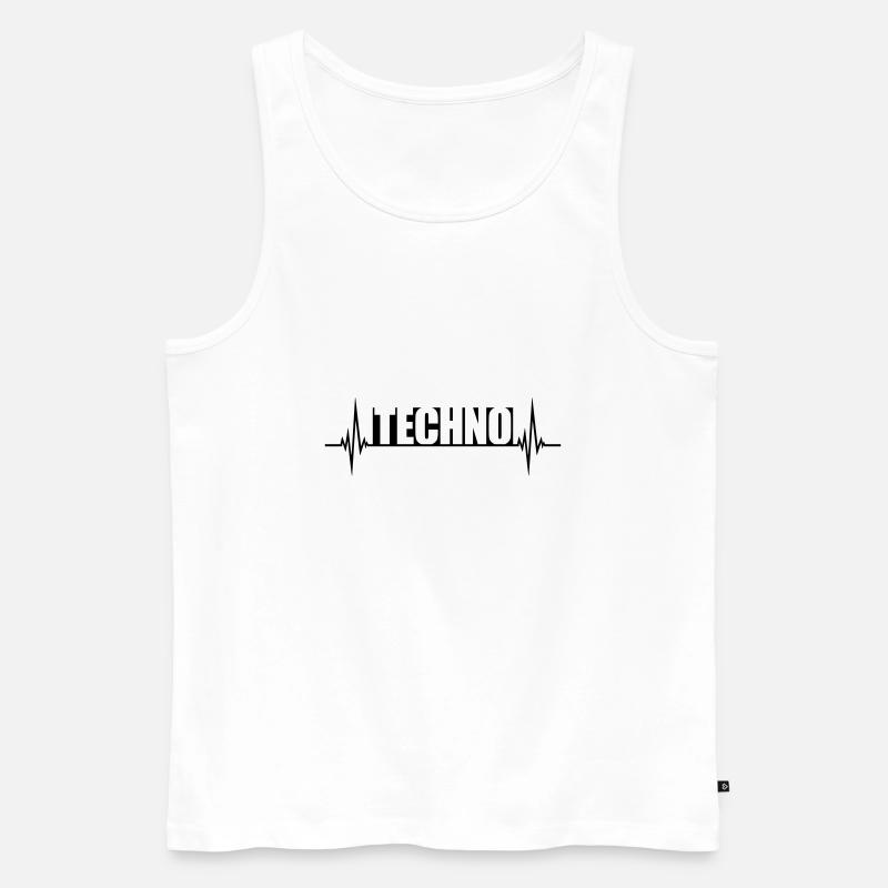 Puls Musik Techno - Männer Premium Bio Tank Top - Weiß