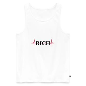 Logo Puls Riche - Débardeur bio Premium Homme - blanc - Devant - AI Model Male 178 light (178cm)