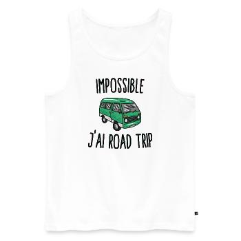 Impossible j'ai road trip - Débardeur bio Premium Homme - blanc - Devant - Michal (187cm)
