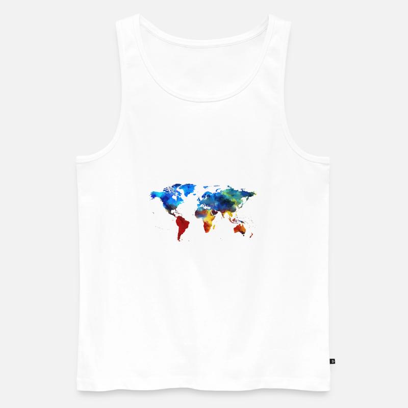 Bunte Erde - Männer Premium Bio Tank Top - Weiß