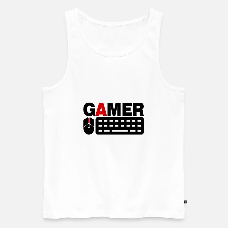 PC Gamer Computer Gaming - Männer Premium Bio Tank Top - Weiß