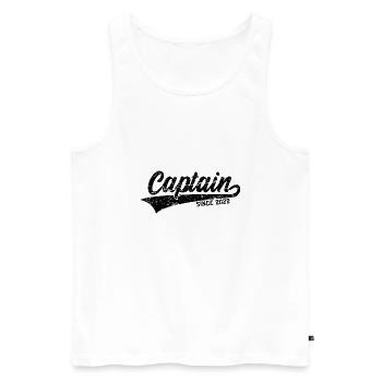 CAPITAINE DEPUIS 2022 - Débardeur bio Premium Homme - blanc - Devant - AI Model Male 178 light (178cm)