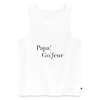 Papa golfeur - Débardeur bio Premium Homme - blanc - Devant - Michal (187cm)