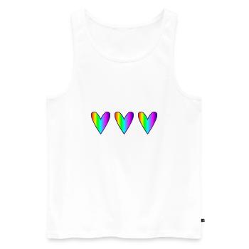 HERZ. HERZ. HEILIGER VALENTINSTAG. LIEBE. LIEBE. PAAR - Männer Premium Bio Tank Top - Weiß - Vorne - Michal (187cm)