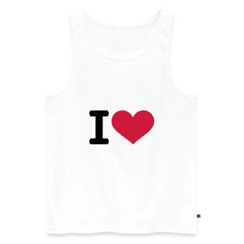 I heart love - Männer Premium Bio Tank Top - Weiß - Vorne - AI Model Male 178 light (178cm)