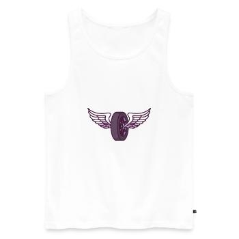 Illustration of Motorcycle Tyre - Men's Premium Organic Tank Top - white - Front - AI Model Male 178 light (178cm)