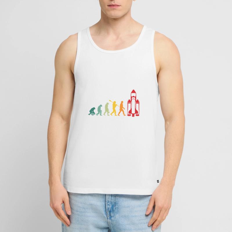 Space Evolutions Human Monkey Man Rocket Men's Premium Organic Tank Top