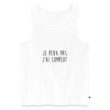 JE PEUX PAS J AI COMPLOT - Débardeur bio Premium Homme - blanc - Devant - AI Model Male 178 light (178cm)