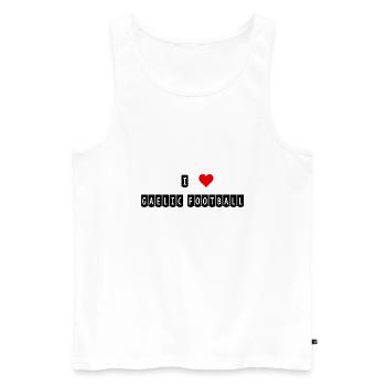 I love football gaelique - Débardeur bio Premium Homme - blanc - Devant - AI Model Male 178 light (178cm)