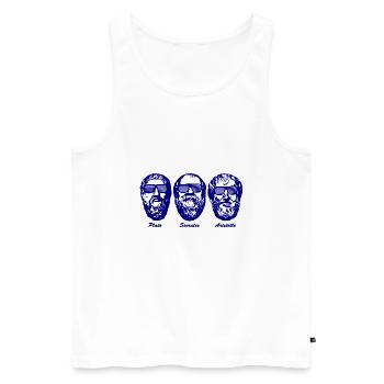 Sokrates Geek Plato Aristoteles Drei Philosophen - Männer Premium Bio Tank Top - Weiß - Vorne - Michal (187cm)