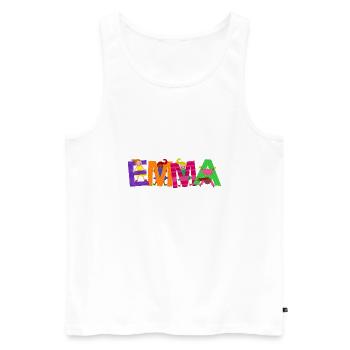 Emma - Débardeur bio Premium Homme - blanc - Devant - AI Model Male 178 light (178cm)