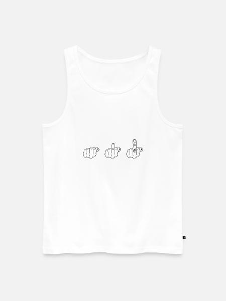 middle finger - Men's Premium Organic Tank Top - white
