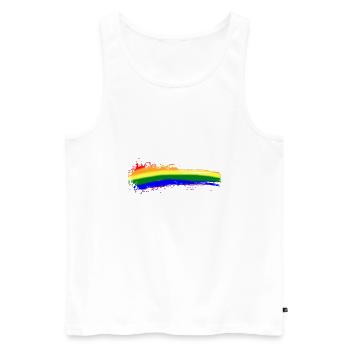 Color Stroke Colorful Rainbow LGBTQ Censorship Symbol - Men's Premium Organic Tank Top - white - Front - Michal (187cm)
