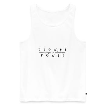 flower power - die guten alten 70er - Männer Premium Bio Tank Top - Weiß - Vorne - Michal (187cm)