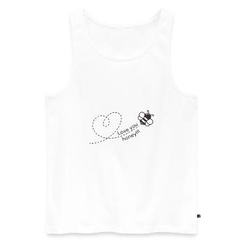 Süße Biene fliegt ein Herz mit Love you honey - Männer Premium Bio Tank Top - Weiß - Vorne - Michal (187cm)