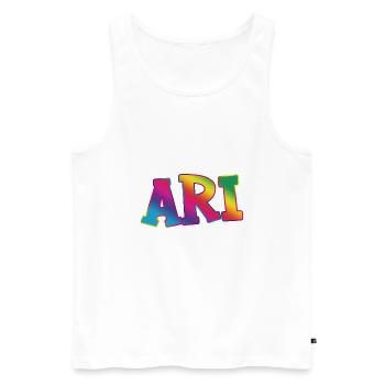 Ari - Männer Premium Bio Tank Top - Weiß - Vorne - AI Model Male 178 light (178cm)