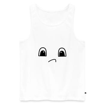 Cute sad face - Männer Premium Bio Tank Top - Weiß - Vorne - AI Model Male 178 light (178cm)