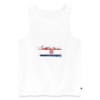 Kroatien Kroatisch Hrvatska Kroaten Kroaten Kroaten - Männer Premium Bio Tank Top - Weiß - Vorne - AI Model Male 178 light (178cm)
