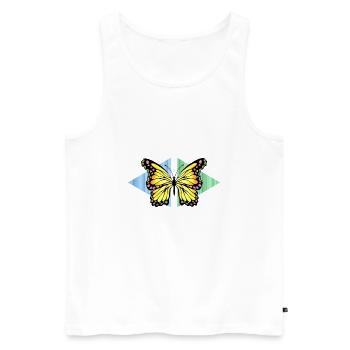 papillon - Débardeur bio Premium Homme - blanc - Devant - Michal (187cm)