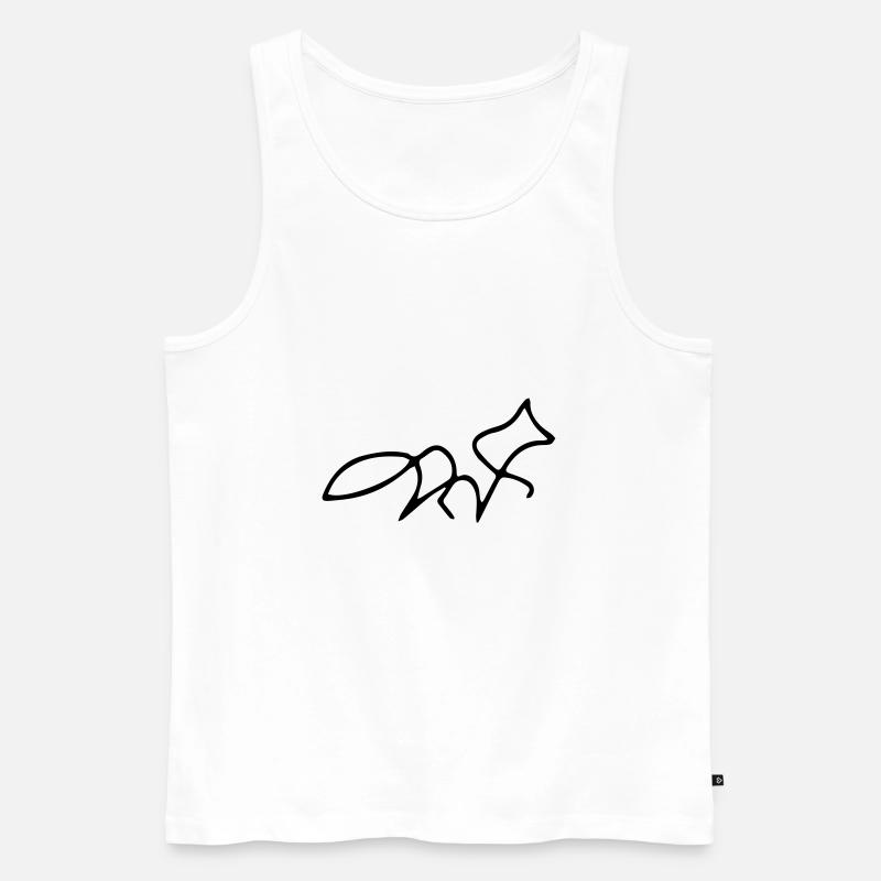 Fox oneline - Männer Premium Bio Tank Top - Weiß