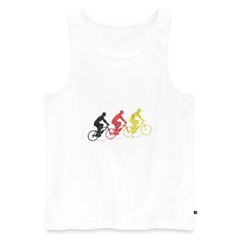 Allemagne Vélo Vélo Bicycle - Débardeur bio Premium Homme - blanc - Devant - Michal (187cm)