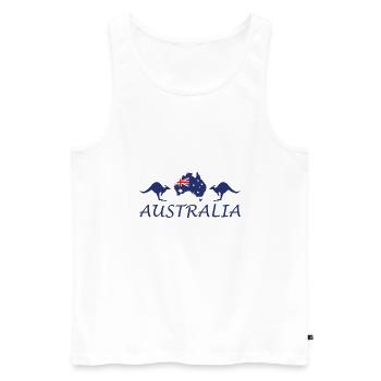 Australie - Débardeur bio Premium Homme - blanc - Devant - AI Model Male 178 light (178cm)