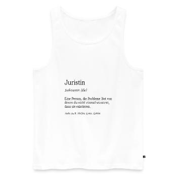 Juristin Spruch Beruf Jura Geschenk - Männer Premium Bio Tank Top - Weiß - Vorne - Michal (187cm)