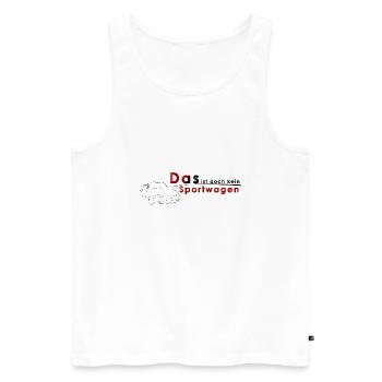 Das ist doch kein Sportwagen Variante 1 - Männer Premium Bio Tank Top - Weiß - Vorne - AI Model Male 178 light (178cm)