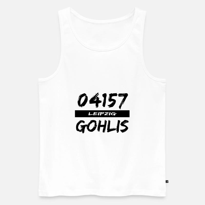 04157 Leipzig Gohlis Tshirt - Männer Premium Bio Tank Top - Weiß