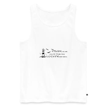 Sturm und Locken - Männer Premium Bio Tank Top - Weiß - Vorne - AI Model Male 178 light (178cm)