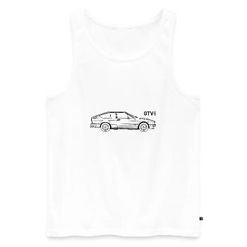 Alfa GTV6 - Débardeur bio Premium Homme - blanc - Devant - AI Model Male 178 light (178cm)