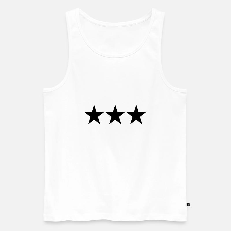 3 STERNE - Männer Premium Bio Tank Top - Weiß