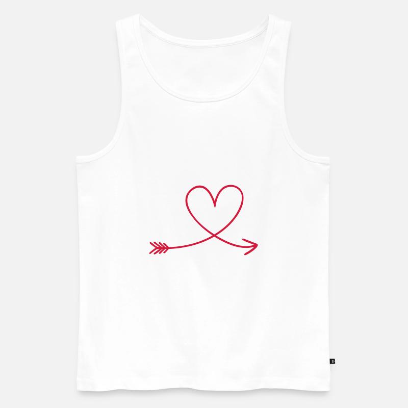herz - Männer Premium Bio Tank Top - Weiß