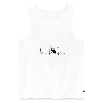 Helicopter Heartbeat Helicopter - Men's Premium Organic Tank Top - white - Front - AI Model Male 178 light (178cm)