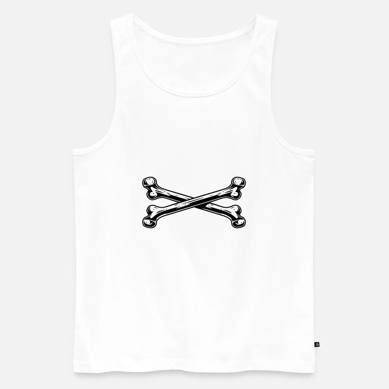 Bones Cross - Männer Premium Bio Tank Top - Weiß