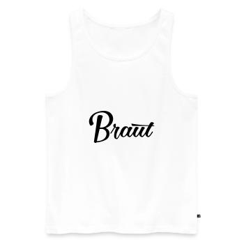 Braut Bride JGA Hochzeit stag do Polterabend - Männer Premium Bio Tank Top - Weiß - Vorne - AI Model Male 178 light (178cm)