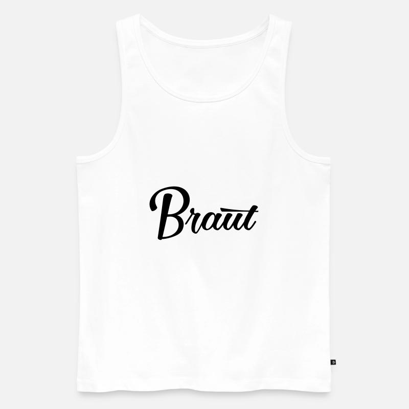 Braut Bride JGA Hochzeit stag do Polterabend - Männer Premium Bio Tank Top - Weiß