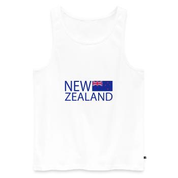 New Zealand - Männer Premium Bio Tank Top - Weiß - Vorne - Michal (187cm)
