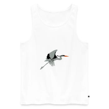 Reiher - Männer Premium Bio Tank Top - Weiß - Vorne - AI Model Male 178 light (178cm)