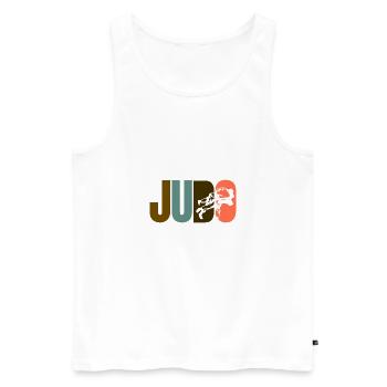 Judo Kaempfer Kampf Sport - Männer Premium Bio Tank Top - Weiß - Vorne - AI Model Male 178 light (178cm)