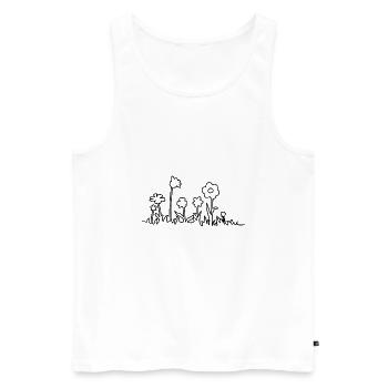 flower meadow - Men's Premium Organic Tank Top - white - Front - AI Model Male 178 light (178cm)